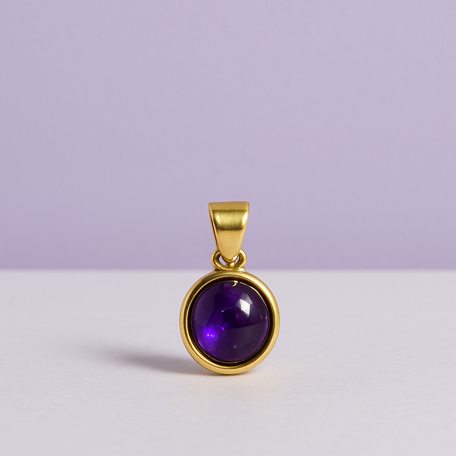"AMETY" Pendentif améthyste ovale en vermeil