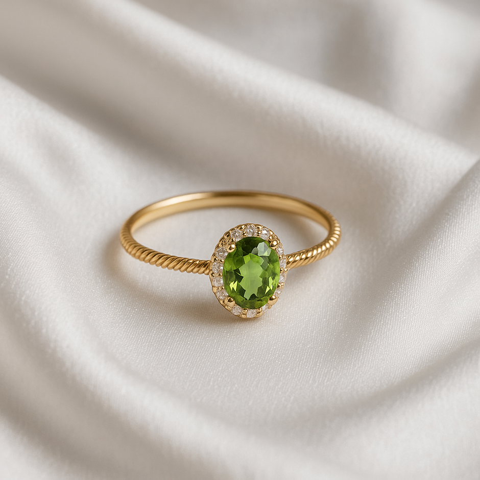 BAVADO Bague peridot ovale en vermeil