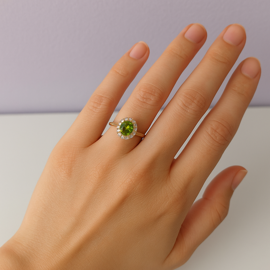 BAVADO Bague peridot ovale en vermeil