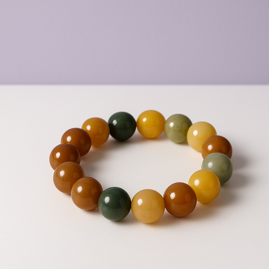 "BOODEMA" Bracelet boodhi vert et marron