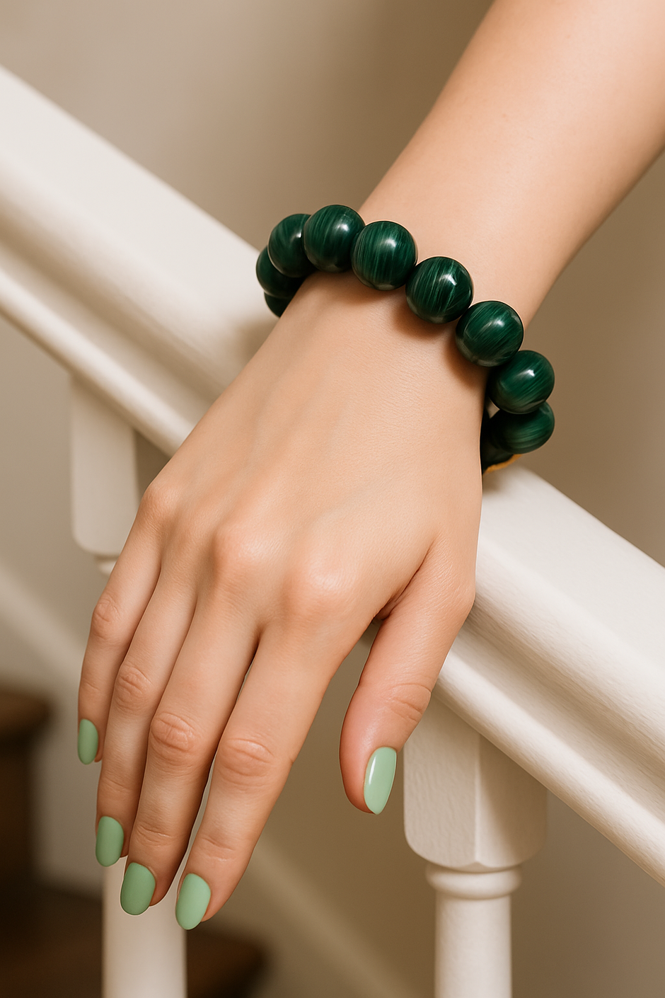 FORE Bracelet en bois vert forêt
