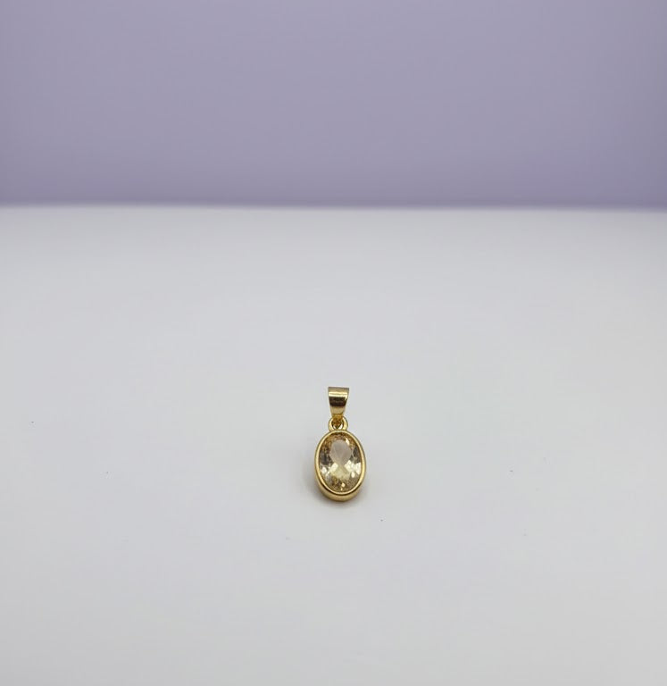 " LUMINA " Pendentif citrine ovale en vermeil