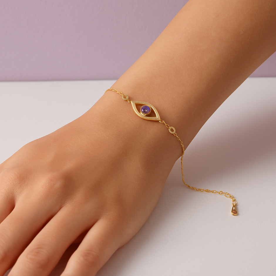OEILTI Bracelet oeil améthyste en vermeil