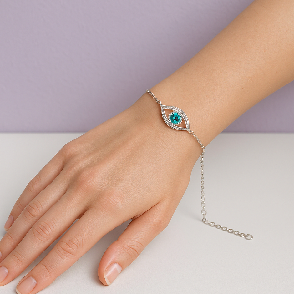 OEILTO Bracelet oeil topaze argent