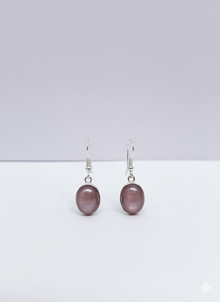 OROLITE Boucle d'oreille lipidolite argent