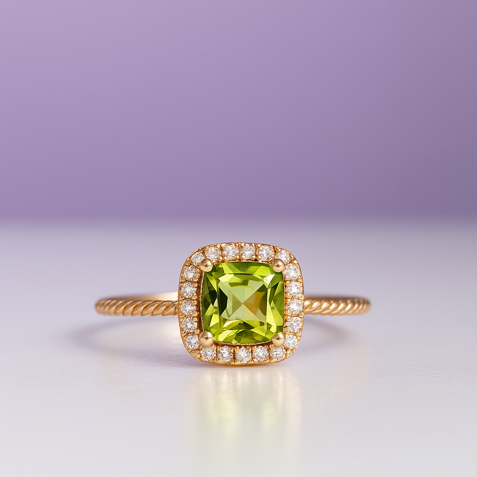 RADO Bague radiant peridot en vermeil
