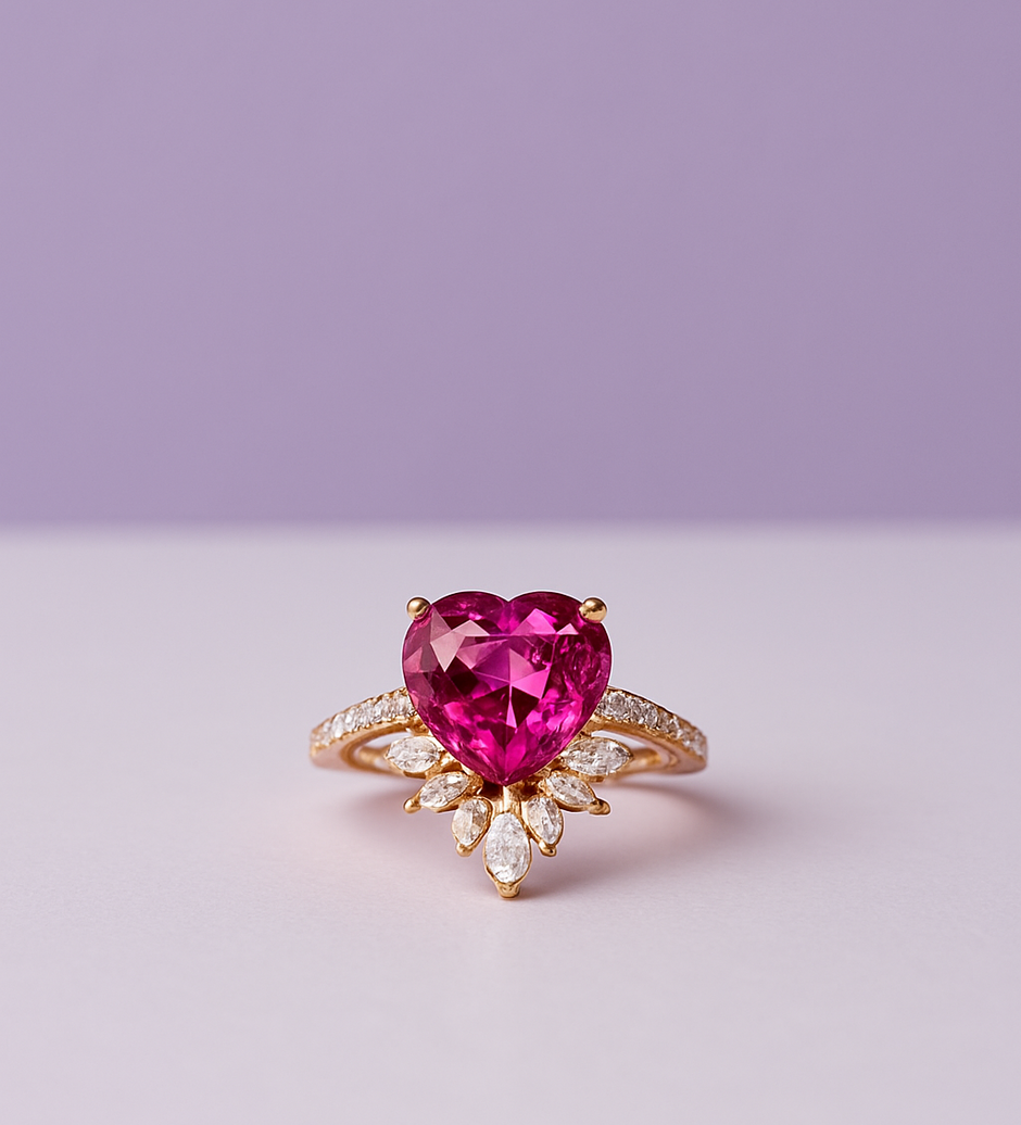 TOCOEUR Bague coeur topaze rose argent