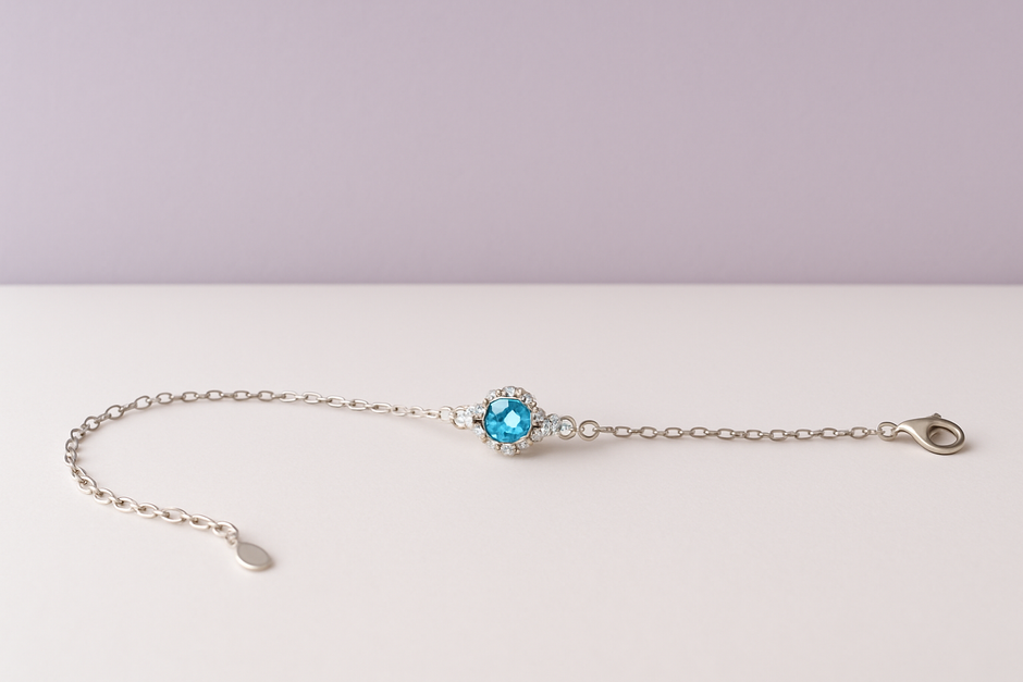 TOPARO Bracelet topaze rond argent