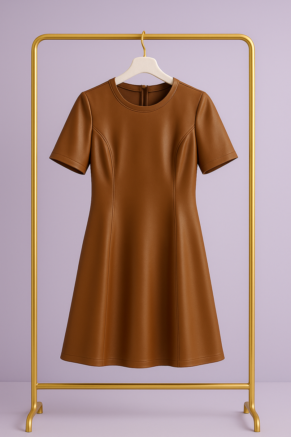 "TRAPAZIA" Robes camel similicuir NAF NAF