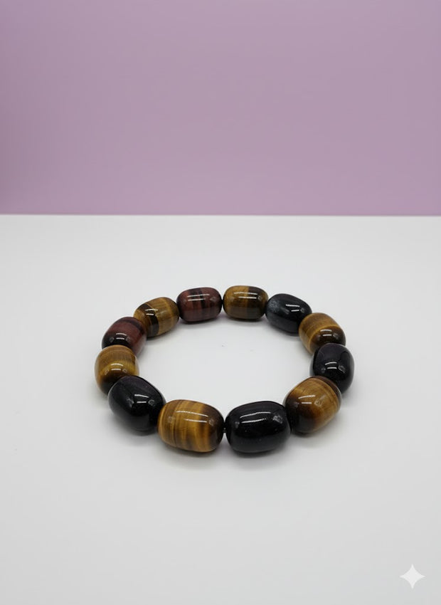 "3O" Bracelet jonc aux 3 oeils de tigre