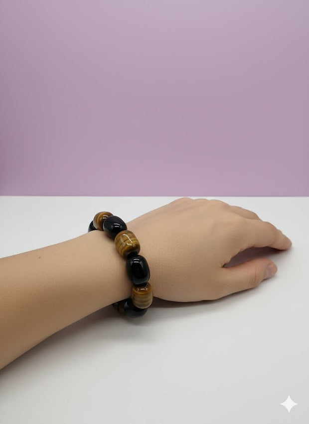 "3O" Bracelet jonc aux 3 oeils de tigre