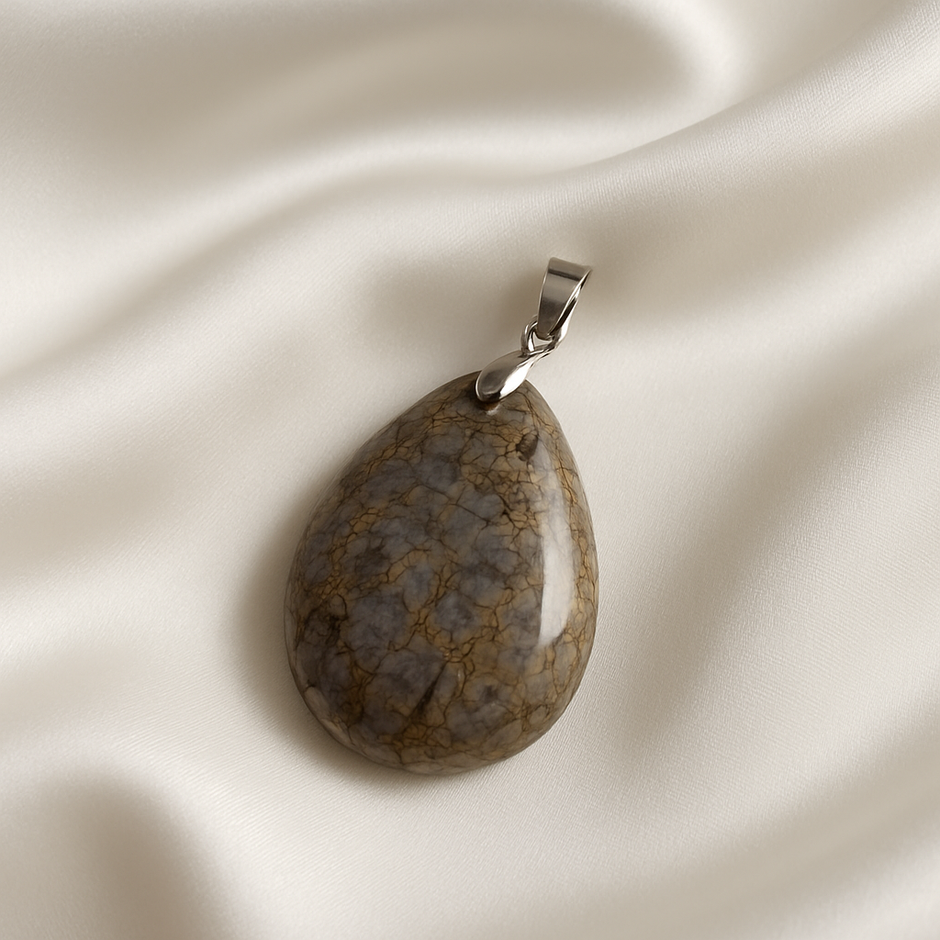 "ALAS" Pendentif goutte agate alashan