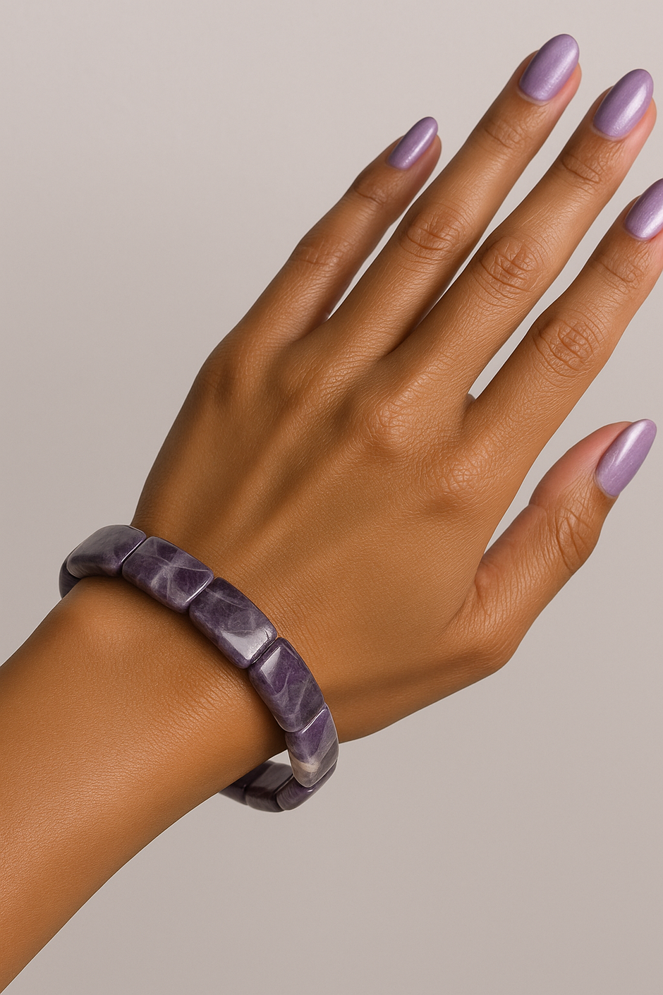 "AMETYBA" Bracelet jonc améthyste rubane