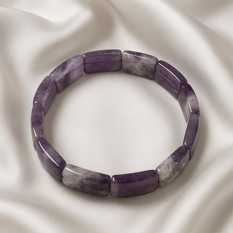 "AMETYBA" Bracelet jonc améthyste rubane