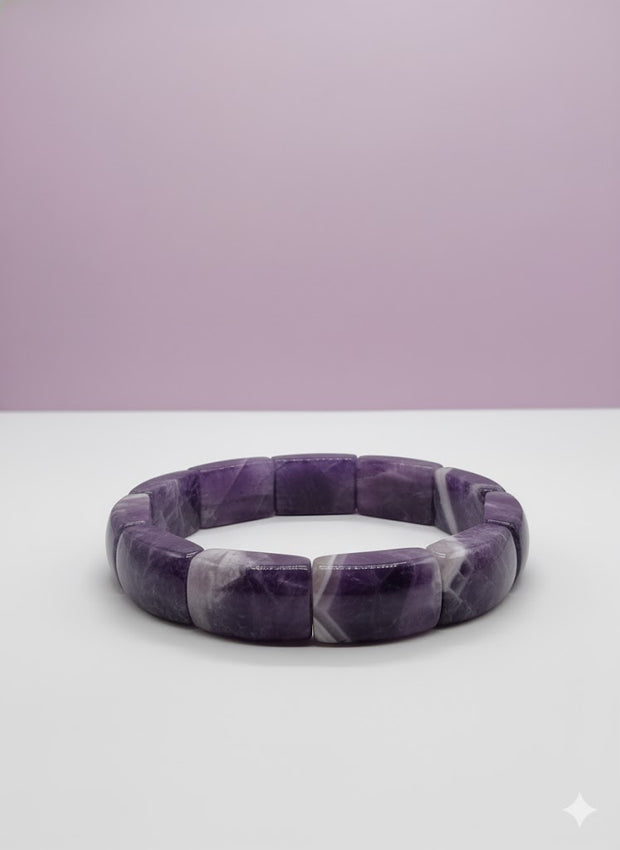 "AMETYBA" Bracelet jonc améthyste rubane