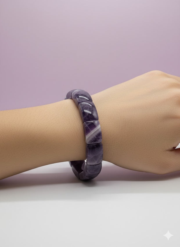 "AMETYBA" Bracelet jonc améthyste rubane