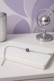 AMETYRO Bracelet améthyste rond argent