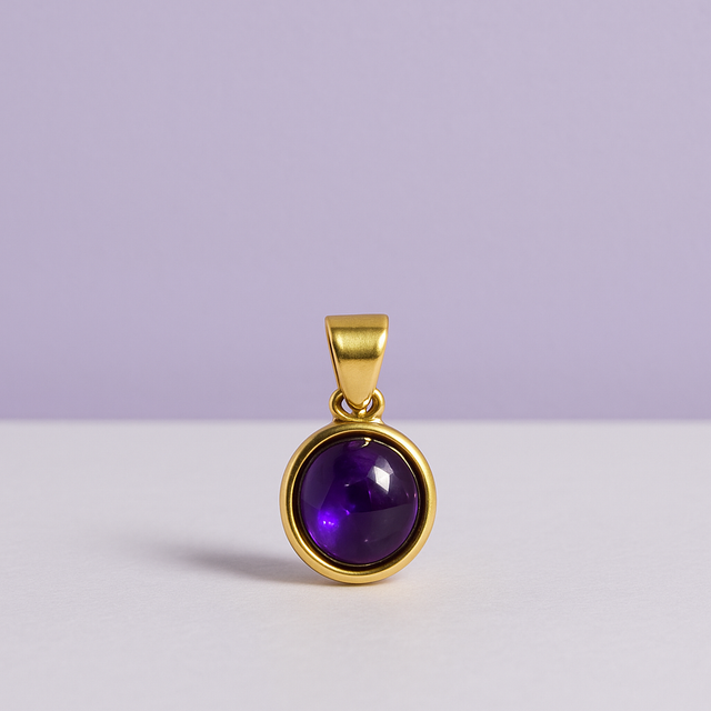 "AMETY" Pendentif améthyste ovale en vermeil