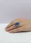 APA Bague apatite monture vintage argent