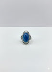 APA Bague ajustable apatite monture vintage argent