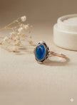 APA Bague ajustable apatite monture vintage argent