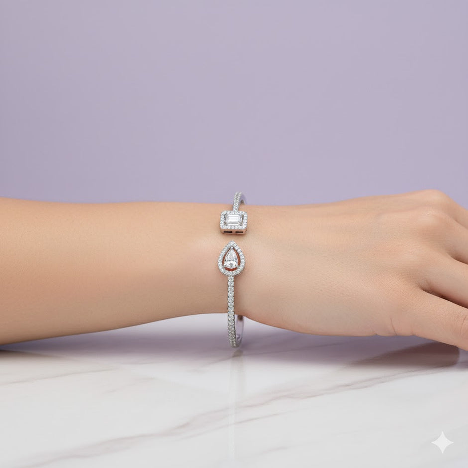 "ARGENTA" Bracelet Jonc acier inoxydable argenté
