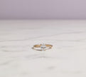 BAGABLA Bague quartz blanc sertie de zircon vermeil or 18k