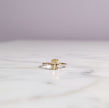 BAGACI Bague citrine sertie de zircon vermeil or 18k