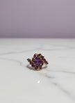 BAGADRITE Bague alexandrite sertie de grenat violet vermeil or 18k