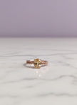 BAGARCI Bague citrine anneau chaine vermeil or rose