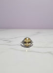 BAGCI Bague citrine ovale sertie de zircon argent 925
