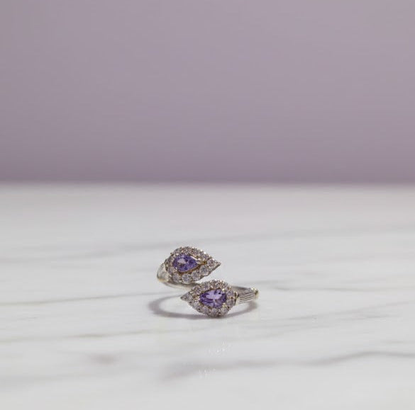 BAGTAN Bague tanzanite sertie de zircon argent 925