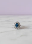 BATOBLUE  Bague topaze sertie de zircon argent 925