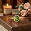 BAVADO Bague ajustable peridot ovale en vermeil