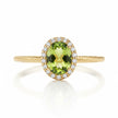 BAVADO Bague ajustable peridot ovale en vermeil
