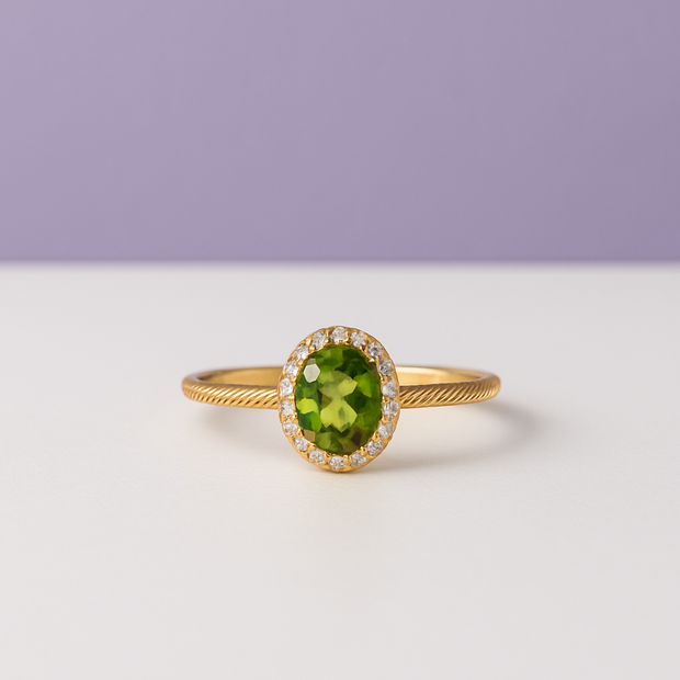 BAVADO Bague peridot ovale en vermeil