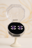 BOCHA Boucle d'oreille strass améthyste argent