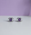 BOCHA Boucle d'oreille strass améthyste argent