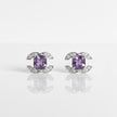 BOCHA Boucle d'oreille strass améthyste argent