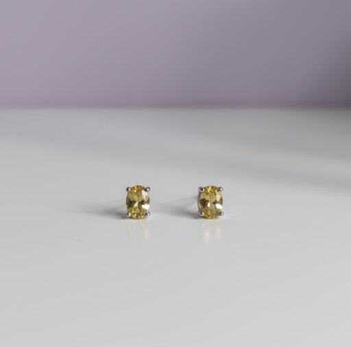 BOCI Boucle d'oreille ovale citrine argent