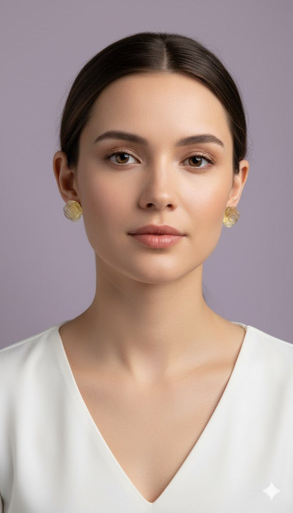 BOFLA Boucle d'oreille fluorite jaune argent