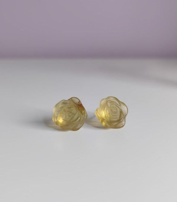 BOFLA Boucle d'oreille fluorite jaune argent