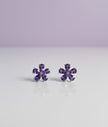 BOFLETI Boucle d'oreille forme fleur amethyste argent