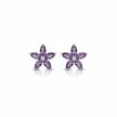 BOFLETI Boucle d'oreille forme fleur amethyste argent