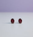 BOGRE Boucle d'oreille grenat en argent