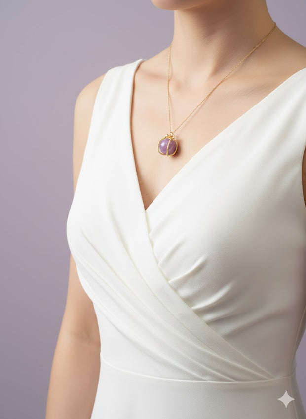 BOKUM Pendentif de kumsite en vermeil or 18k