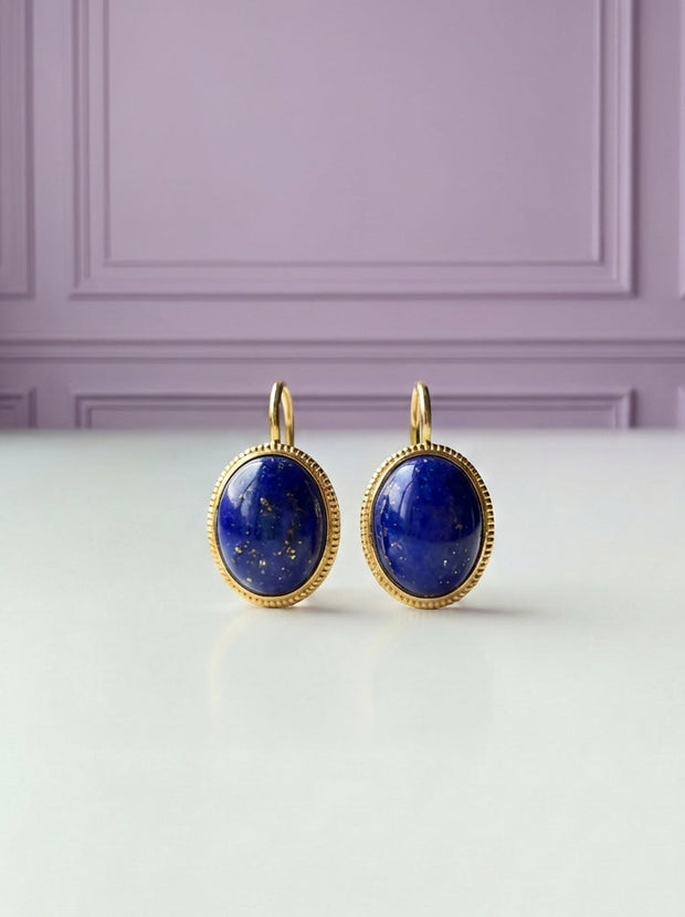 BOLADO Boucle d'oreille lapis lazuli en vermeil or 18k