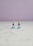 BOLUTO Boucle d'oreille lune et soleil topaze argent 925