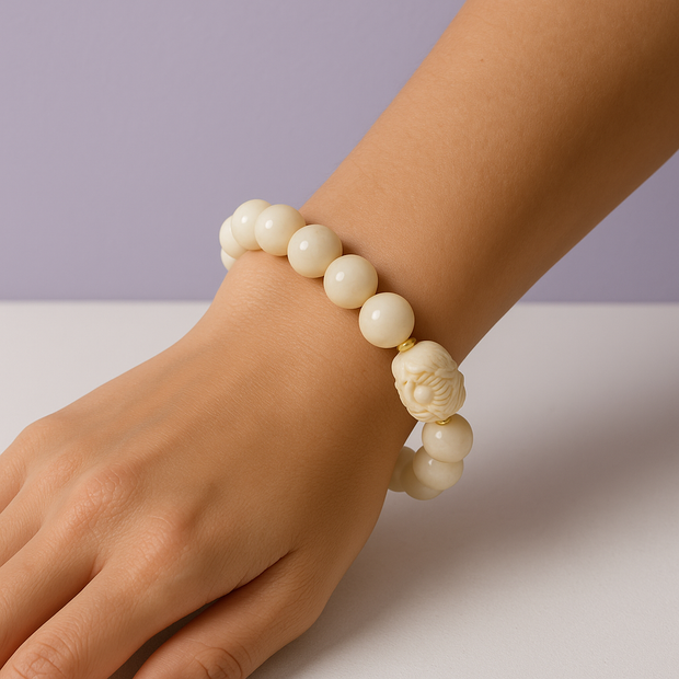 Bracelet boodhi blanche "BOODBLA"