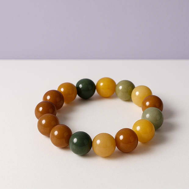 "BOODEMA" Bracelet boodhi vert et marron